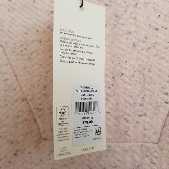 Calia By Carrie Underwood Herringbone Funnel Neck Pullover Size XL NWT - Picture 10 of 10